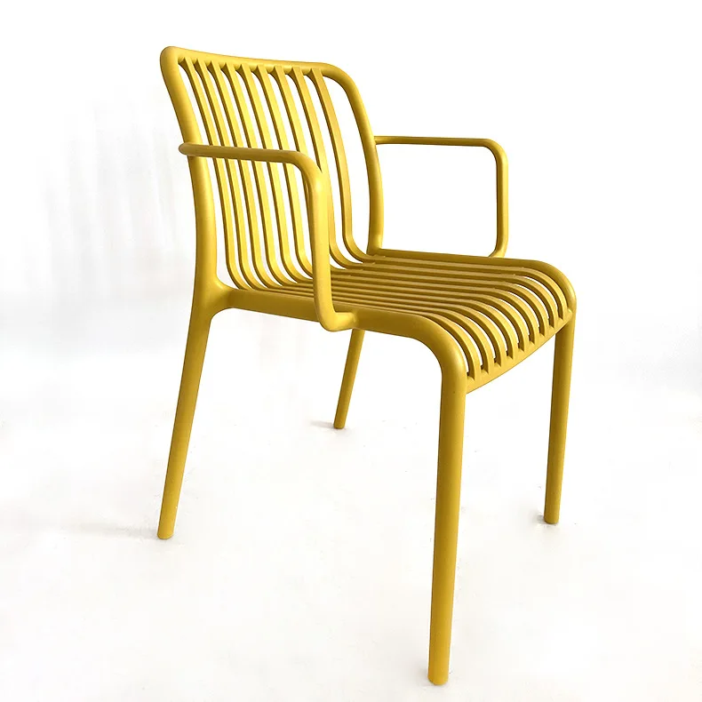 

C0078 retro wind with armrest hollow plastic dining chair pp dining chair milk tea shop fast food restaurant bar chair leisure d