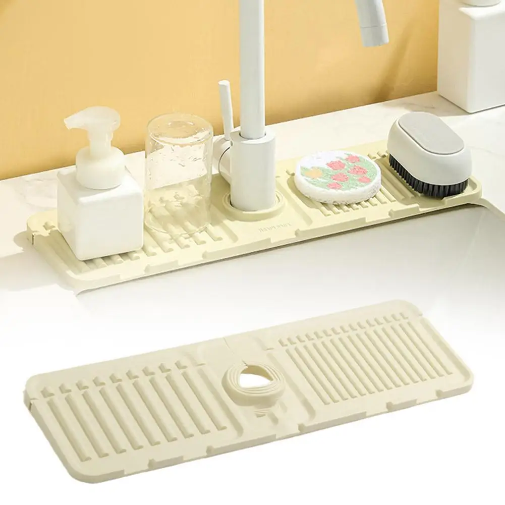 

Kitchen Silicone Faucet Mat Water Ripples Faucet Water Pad Large Catcher Mat Protector Sink Countertop Bathroom Splash R1q0