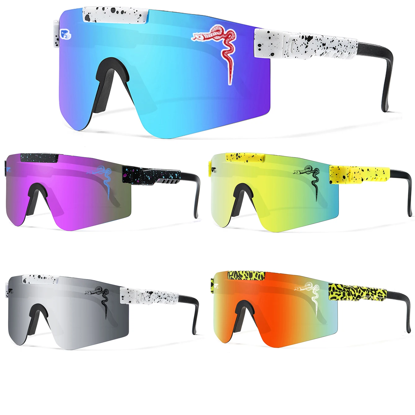 Occhiali Da Ciclismo Per Uomo Donna, Occhiali Da Sole Sportivi Occhiali MTB Per Bici Running Baseball Correre Anti-UV400 - 4