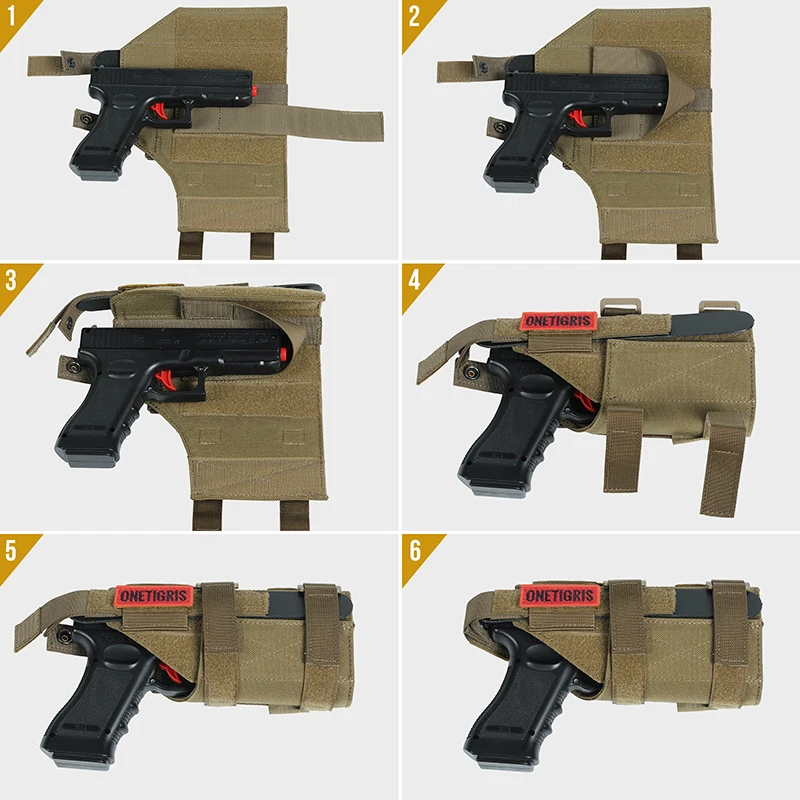 Pistol holster Gun holster ONETIGRIS Tactical Gun Holster Molle Modular Belt Pistol Holster Nylon Right Handed Shooters Glock 17 19 22 23 31 32 34 35