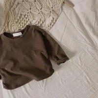 T-shirt à manches longues en coton pour enfants, T-shirt rétro pour enfants, Économie décontractés pour tout-petits, Automne, Hiver 6