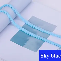 Mini Pom Pom Ball Fringe Ribbon Lace Trim for DIY Sewing and Home Decor - 32 Vibrant Colors (Sky Blue)