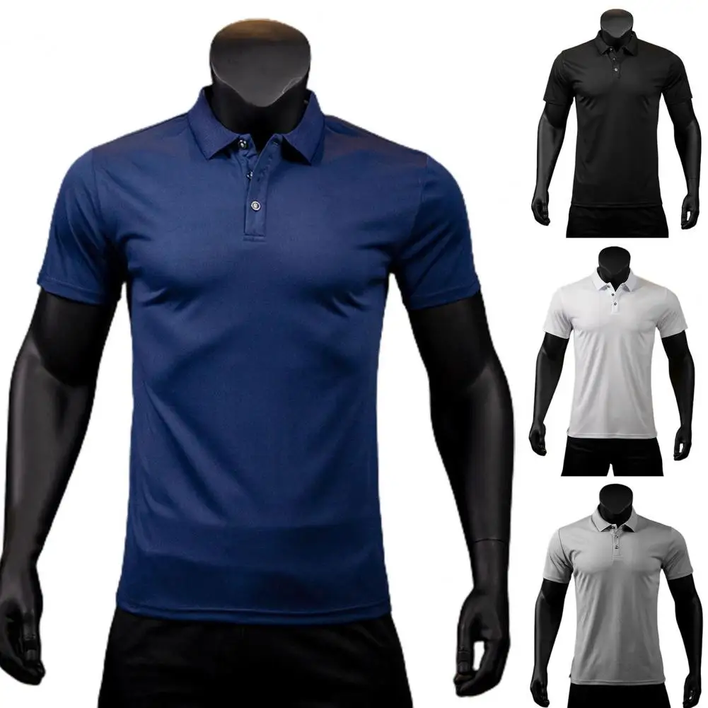 

Trendy Summer Shirt Short Sleeve Comfy Men T-shirt Slim Fit Thin Male Shirt