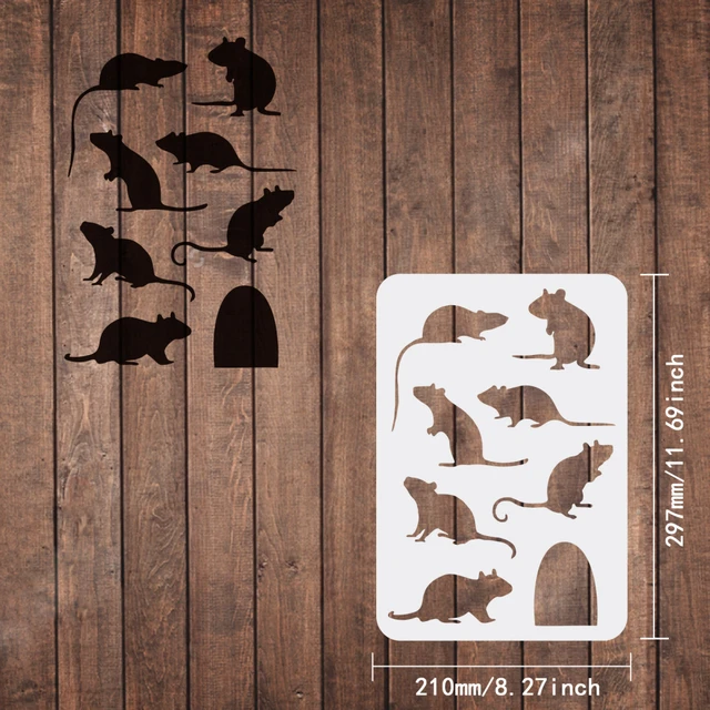 Stencil per Mouse Stencil per disegno Stencil per pittura per topi piccoli  Stencil riutilizzabile per foro per Mouse modello per pittura Stencil  artigianale fai da te per legno - AliExpress