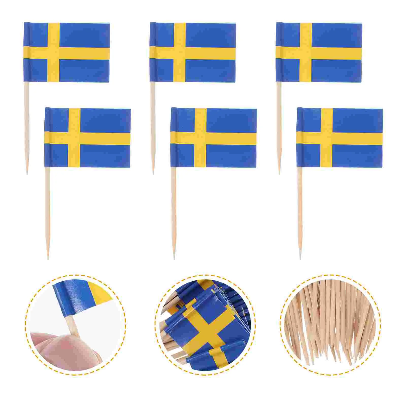 

Brazil National Flag Design Cake Toppers Creative Cake Fruit Picks Cupcake Insert Decor Toothpick Party Supplies