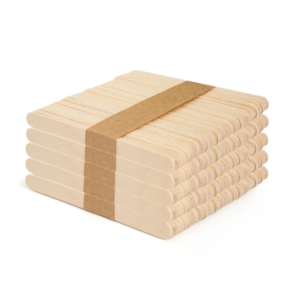 Ice Cream Popsicle Sticks Wooden Sticks Ice Cream Spoon Hand Crafts Art Lolly Cake Tools DIY Wooden 50/100pcs