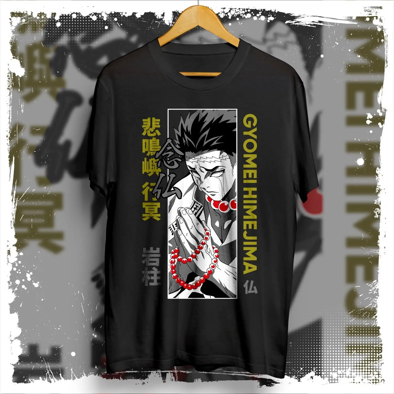 

Gyomei Himejima stone hashira anime graphic tees Demon Slayer tshirt anime shirt