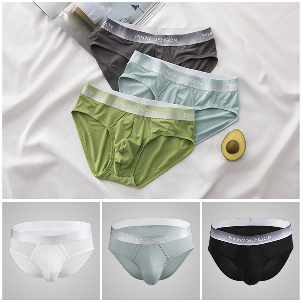 Hot Mens Sexy Fresh Color Underwear Breathable U Pouch Briefs Slim Soft Convex Pouch Underpants Male Swimming Trunks