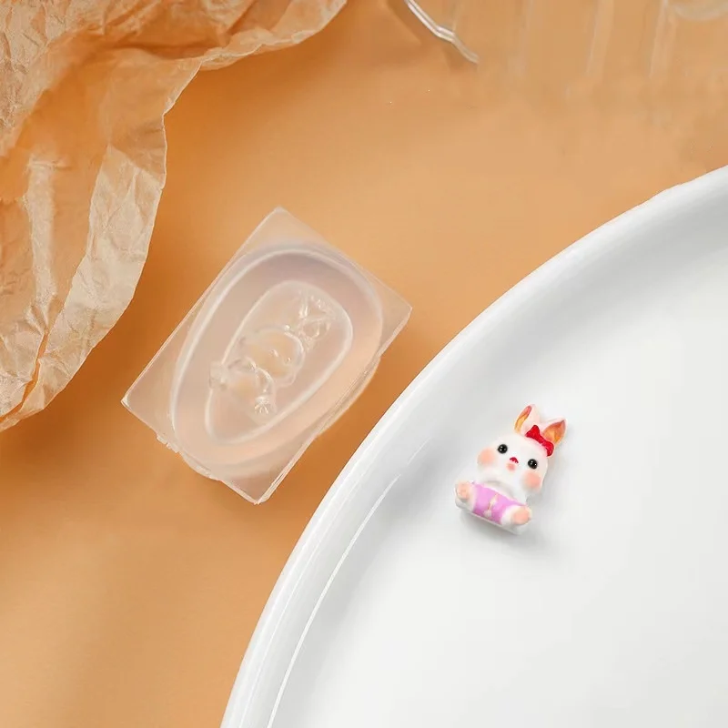 Nailart Easter Bunny Rabbit Mold 3D Carving Silicone Nail Mould Template DIY Manicure Deco Tools 6
