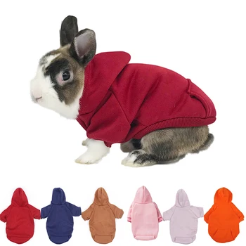 Pet Outono Inverno Camisola Quente Bunny Pocket Roupas de duas pernas Lapin Puppy Adulto Coelho Acessórios Small Pet Supplies