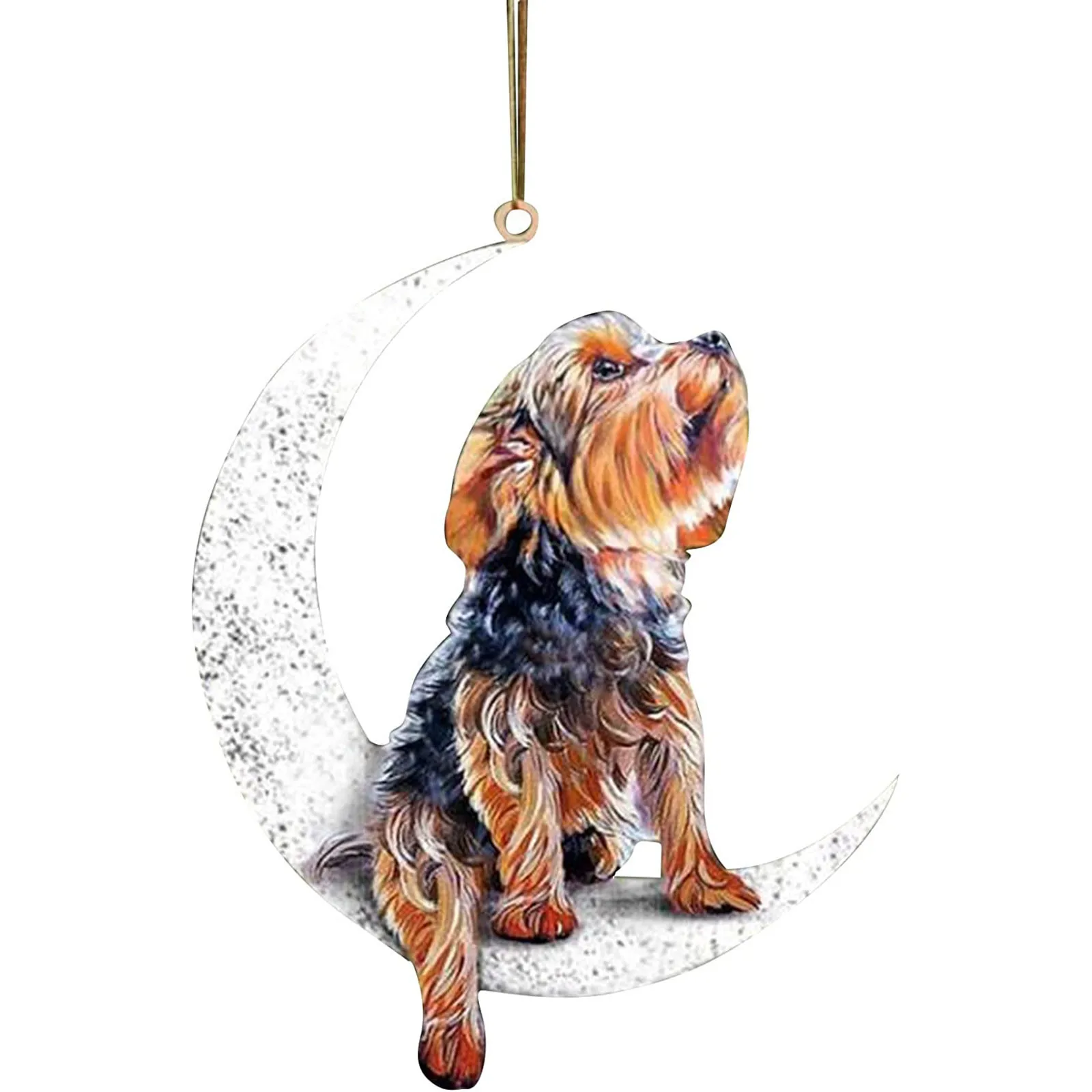 CuteChristmasDogCarRearviewMirrorPendantCreativeAcrylic