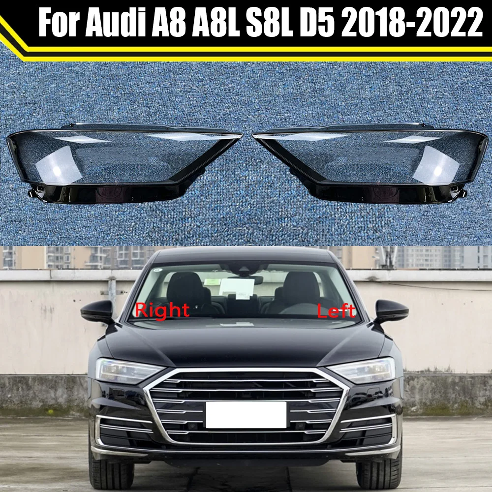 

Car Front Headlamp Caps For Audi A8 A8L S8L D5 2018 2019 2020 2021 2022 Glass Headlight Cover Auto Lampshade Lamp Lens Shell