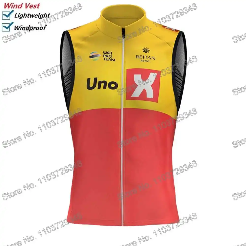 UNO-X Team Cycling Vest Windbreaker Pro Race Men Wind Vest Summer Road Race Bike Jersey Sleeveless MTB Women Bicycle Jacket