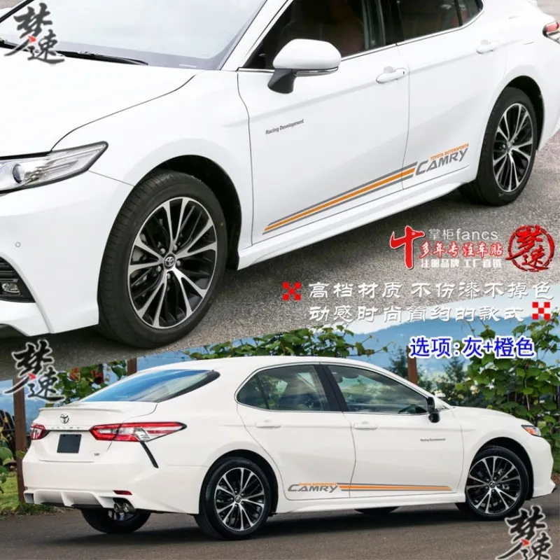 

2pcs Custom Modified Vinyl Body Car Stickers FOR Toyota Camry 2015-2022 Fashion Sports Decorative Decals Car Film Accessories