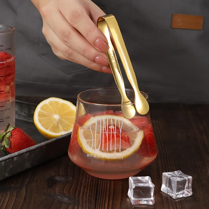 Stainless Steel Coffee Sugar Clip Tweezer Clamp Sugar Tong Clips Drink Coffee Ice Cube Tea Clips for Home Kitchen Bar Tool