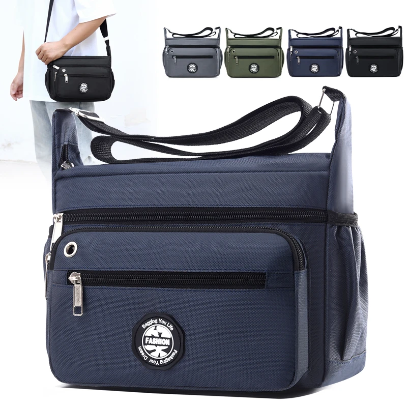 حقيبة كتف عصرية ذات سعة كبيرة مع جيوب متعددة، ومجم...