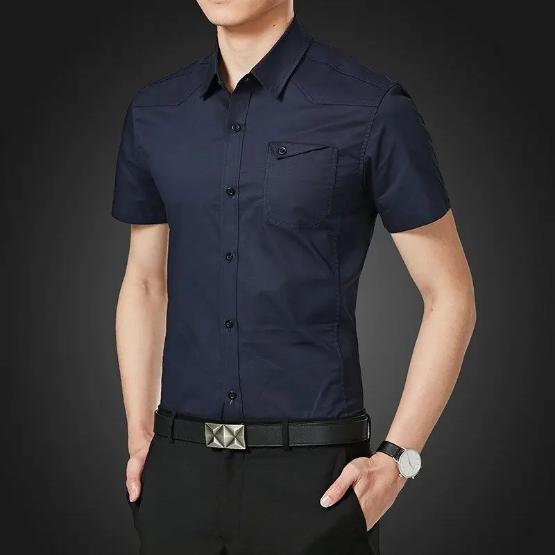 Fashion Lapel Button Pockets All-match Short Sleeve Shirts Men's Clothing 2024 Summer New Loose Casual Tops Korean Shirts