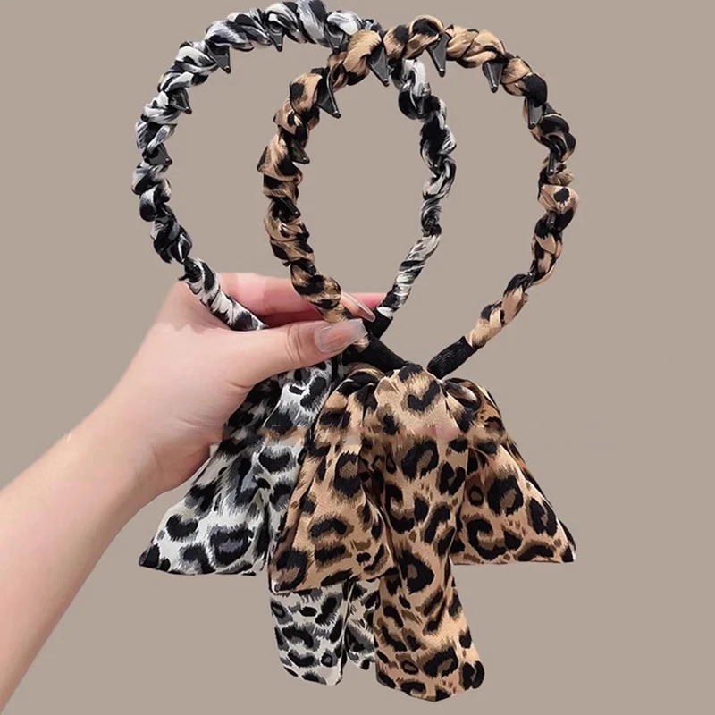 Elegantes Haarband mit Blumenmuster und langem Band für Damen und Mädchen, süßes Haarband, Haarreifen, modisches Haar-Accessoire – Detail 4