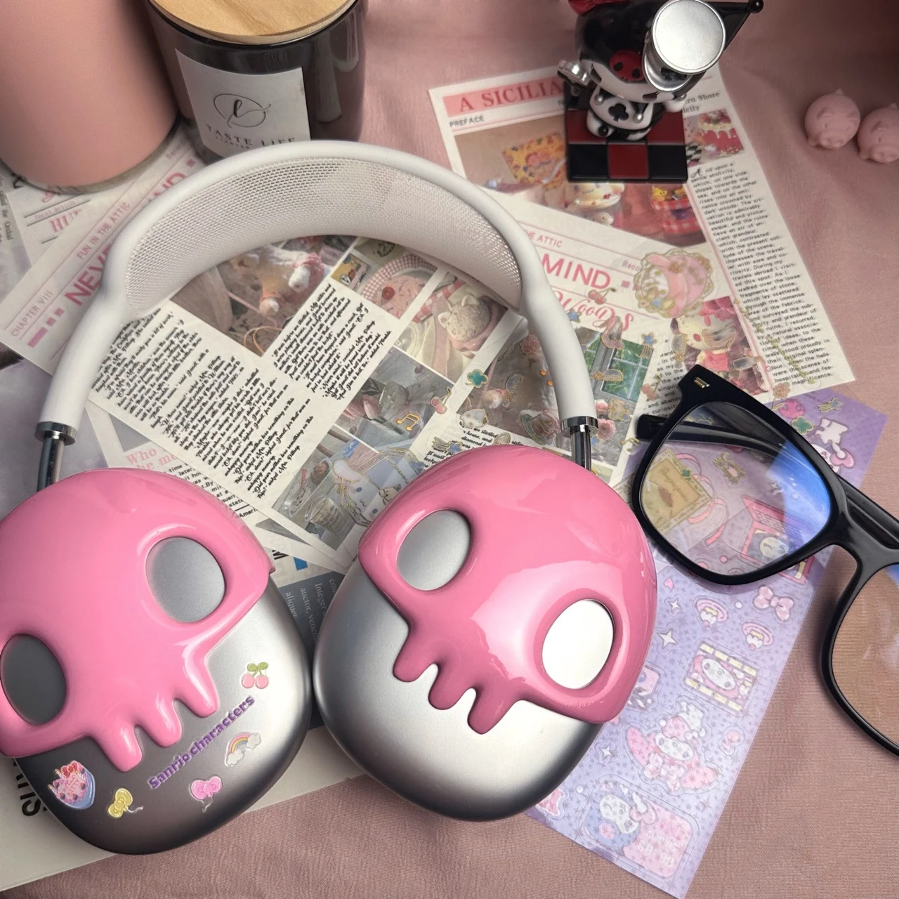 AirPodsMax カバー アクセサリー スカル Amazon.com: Cute Skull Cover for Airpods Max,Clear 3D