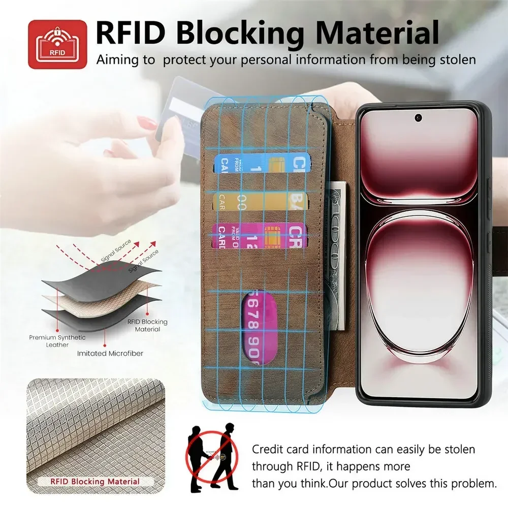 Luxury Leather Magnetic Wallet Case - Premium 2-in-1 Protective Cover