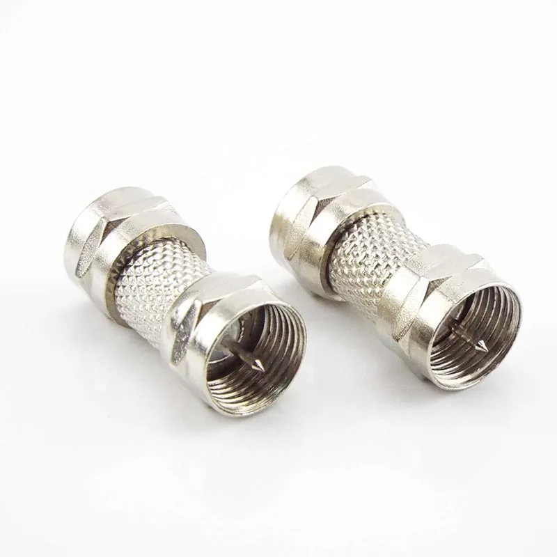 Nickel-plated F Type Male Plug Connector Socket to RF Coax TV Aerial Female RF Adapters Silver Zinc Alloy Plug