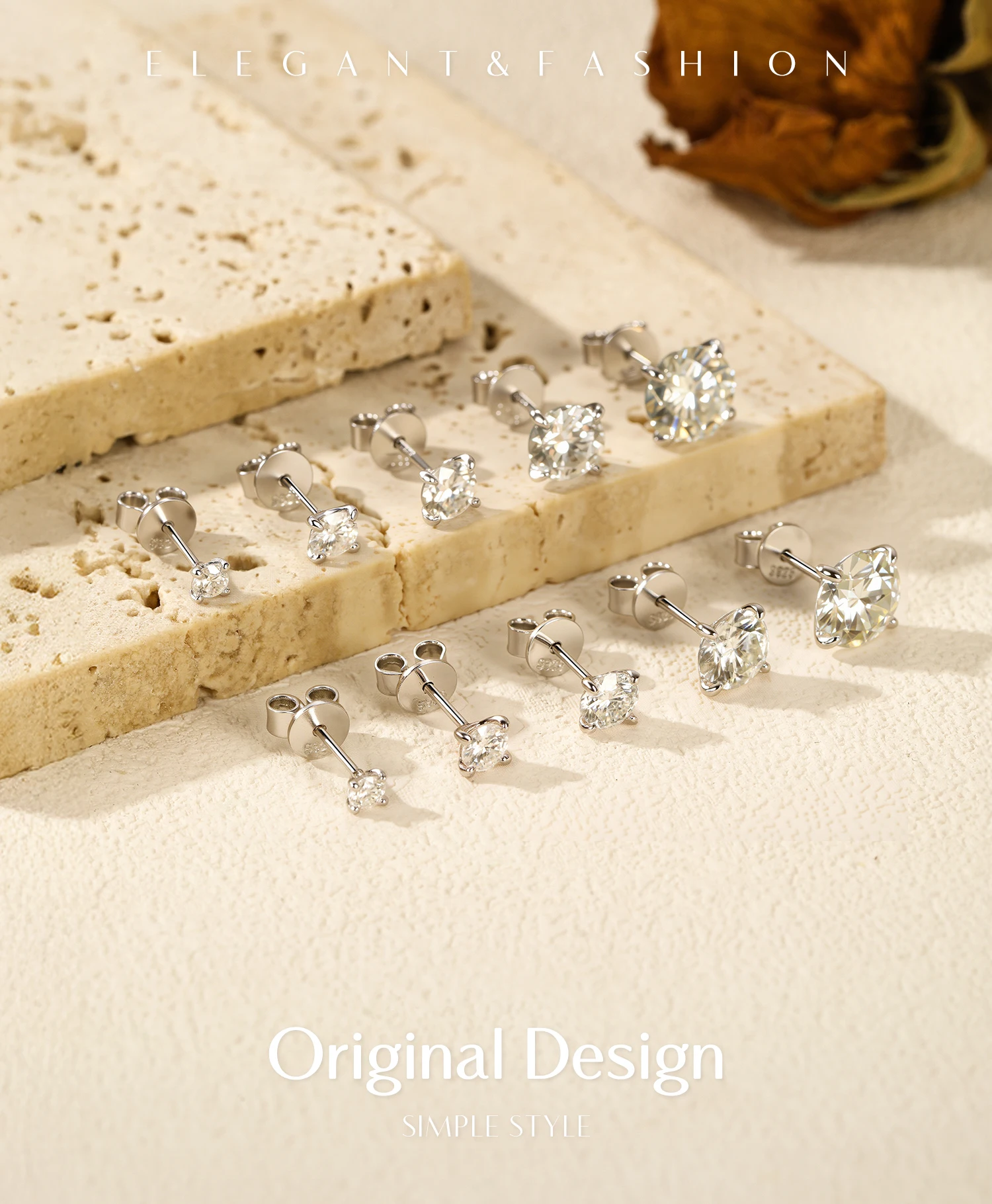 MODIAN 925 Sterling Silber Einfache Runde Ohr Stud Funkelnden D Farbe Moissanit Stud Ohrringe Für Frauen Edlen Schmuck – Detail 6