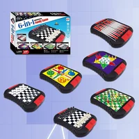 Multifunctional 6-in-1 Family Board Game Collection - Chess, Backgammon, Chinese Checkers, Ludo, Snakes & Ladders, Checkers 1