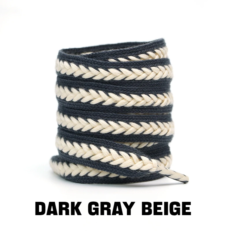 Weizen-Schnürsenkel, 1,5 cm, verbreiterte Turnschuhe, flache Schnürsenkel, Marken-Baumwollschnürsenkel für Schuhe, 100/120/140/160 cm, Seil-Schnürsenkel, 1 Paar – Detail 13
