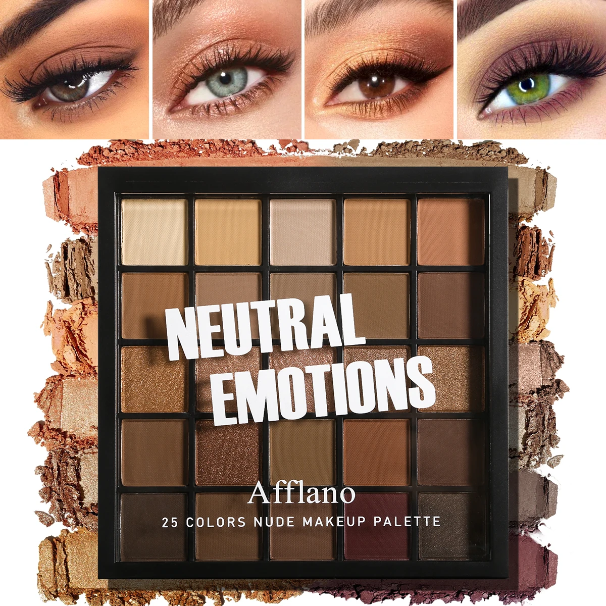 25 Color Naked Nude Eyeshadow Palette Highly Pigmend Matte Shimmer Natural Smokey Eyeshadow Pallet Long Lasting Waterproof