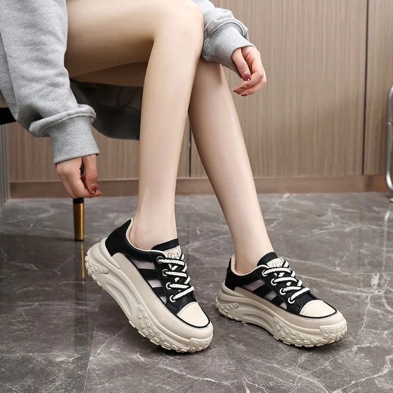 

LEDP 2023 New Fashion Hollow Breathable Summer Trend Thick Sole Height Increasing Shoes Zapatillas De Deporte Women's Sandals