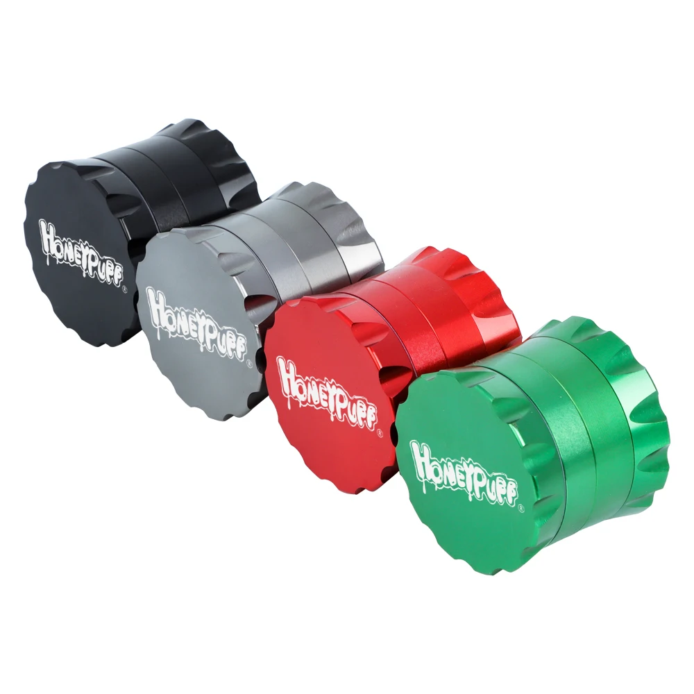 

HONEYPUFF Metal Crusher 50MM 4 Piece Drum Style Aircraft Aluminum Crusher