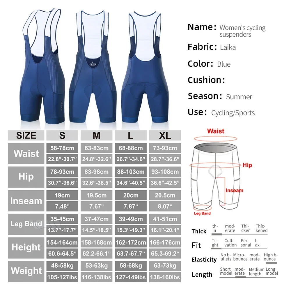 X-Tiger Summer Women's Pro Cycling Bib Pants Lycra MTB Road Bike Shorts Women's Cycling Suspenders with ST-MULTI Saddle