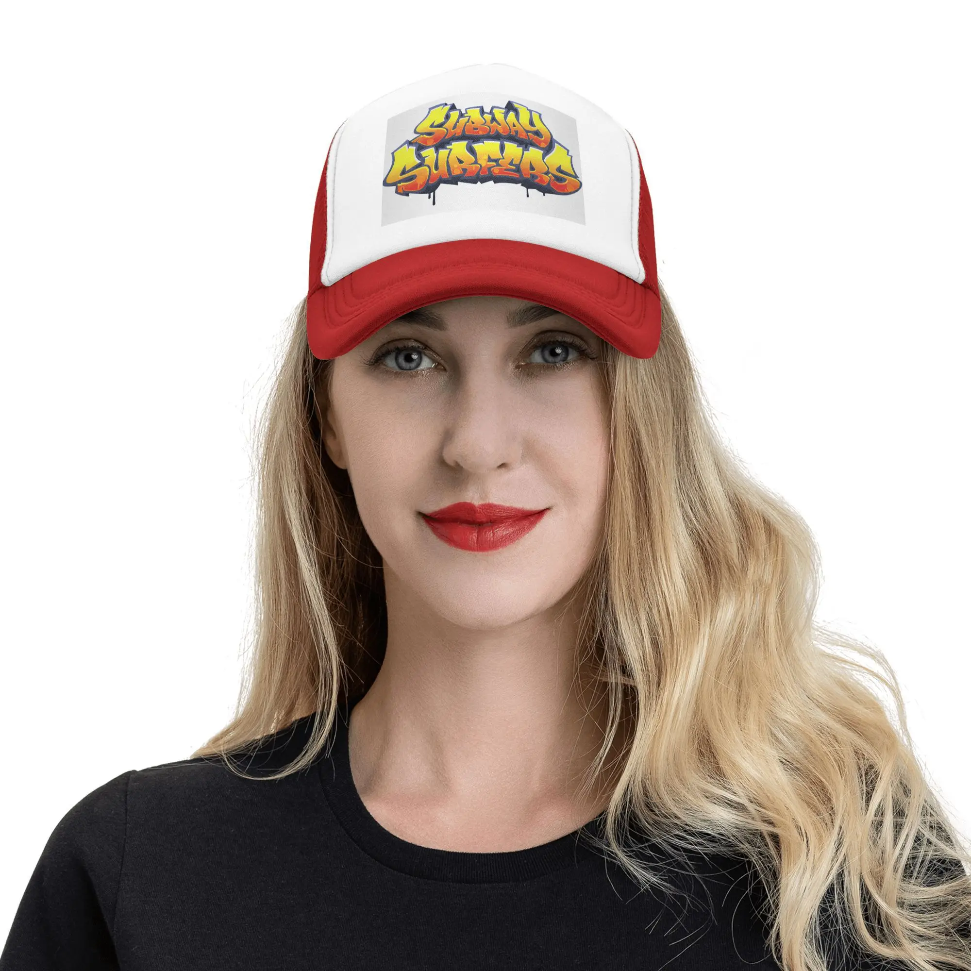 Subway Surfers Logo Trucker Cap Unisex  Video Game Hats Sun Hats Golf Hats Adjustable Polyester Mesh Baseball Cap Summer 6