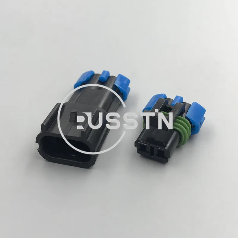 1 Set 2 Hole Weather Pack Waterproof Car Fan Plug Automotive Cable Harness Connector Starter 15300027 15300002