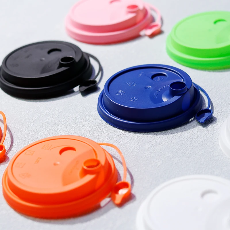 100pcs/pack 90mm Plastic Bubble Tea Cup Lid Colorful Disposable Milk Tea Cup Cover