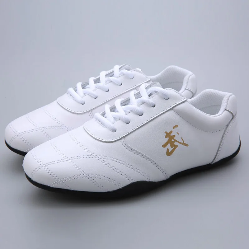 TaoBo Leather Breathable Kung Fu Tai Chi Shoes Size 35-45 Men Female Cow Tendon Bottom Martial Arts