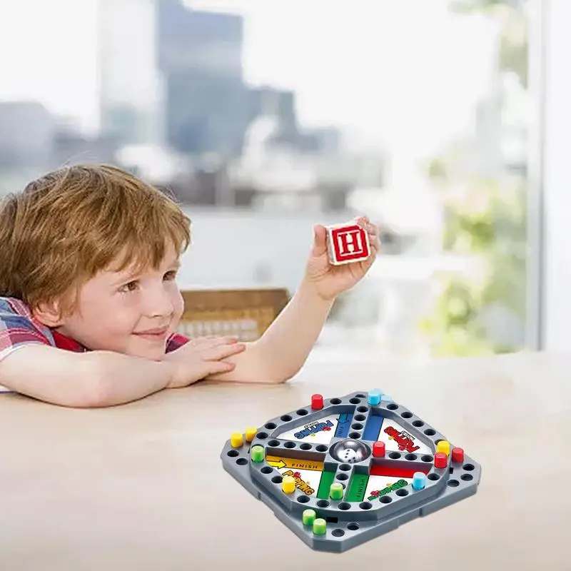 Winning Moves Games Portable Flying Chess Board Strategy Game Toy Multifunctional Family Travel Games Reusable Interactive 5