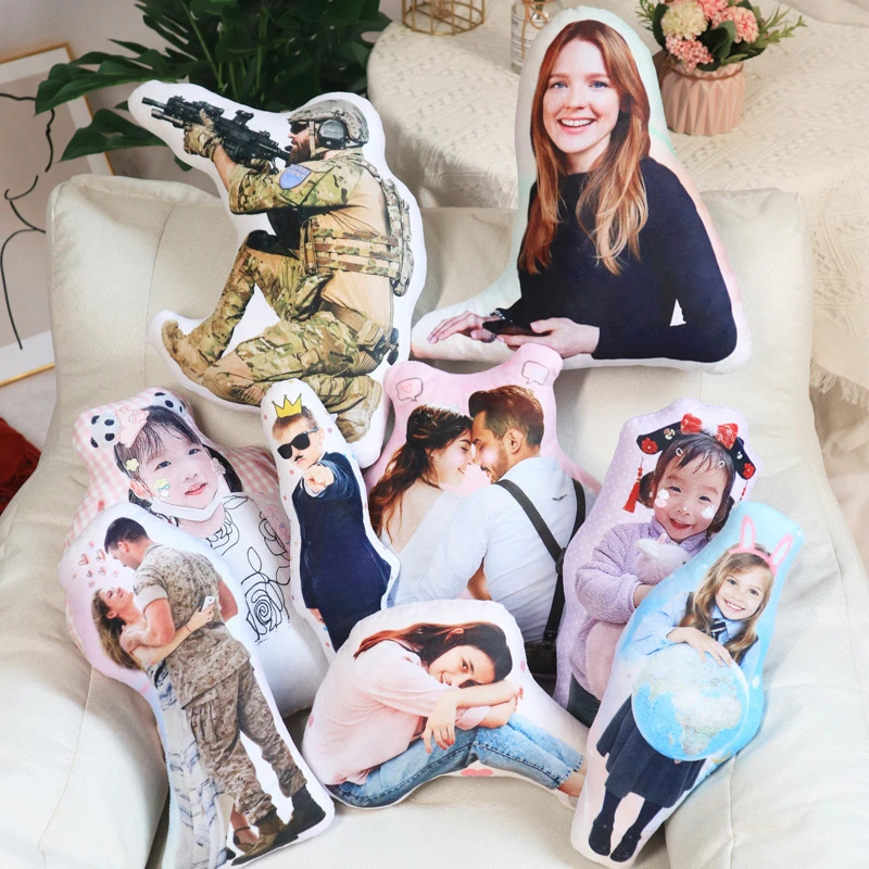Personalized Photo DIY Humanoid Cushion Couple Toys Dolls Stuffed Boyfriend Pillow Doll Custom Father Lifesize Picture Cushion garden cushions