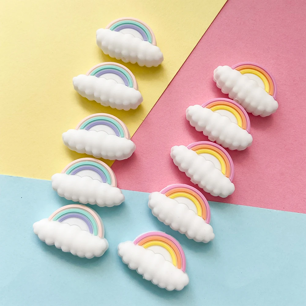 Baby Silicone Rainbow BPA Free Food Grade DIY Pacifier Chain Silicone Baby Teeth Gift silicone teething toys baby teething toys silicone teether 1/3/10pcs