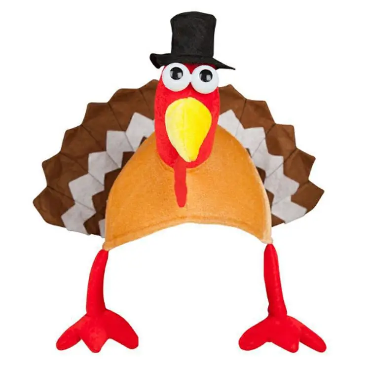 Funny Thanksgiving New Hooded Nose Polyester Turkey Hat Party props