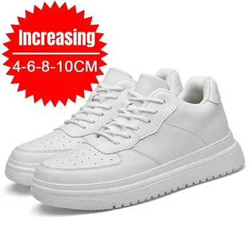 PDEP nouvelle hauteur augmentant chaussures pour hommes 10 cm Invisible ascenseur baskets blanc cuir Sport Zapatillas De Hombre grande taille 46 1