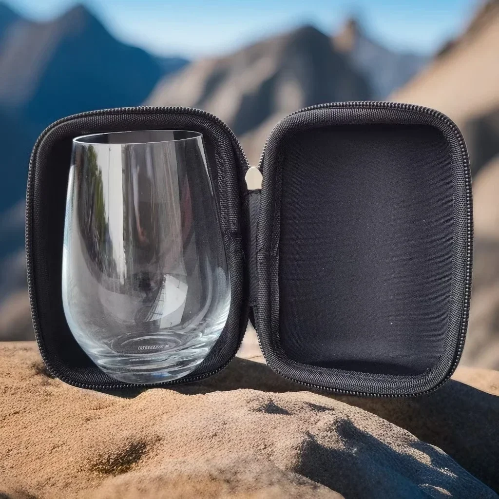 Wine Bag with Wine Glasses Travel Portable Leather Box Whiskey Cup 360ml Glass Carrier and Portable Wine Bags 2
