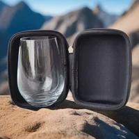 Wine Bag with Wine Glasses Travel Portable Leather Box Whiskey Cup 360ml Glass Carrier and Portable Wine Bags 2