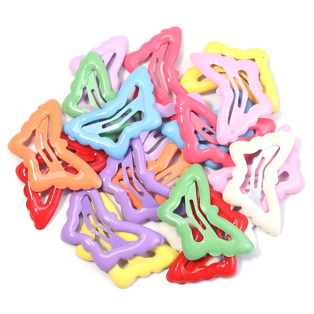 20 teile/los Metall Mini Haar Clip Candy Farbe Snap BB Haarnadel Herz Form Nette Barrettes Für DIY Kinder Headwear Haarnadeln zubehör – Detail 9