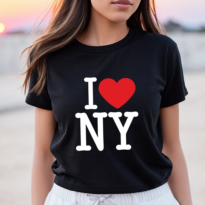 

Футболка женская классическая с надписью «I Love NY»