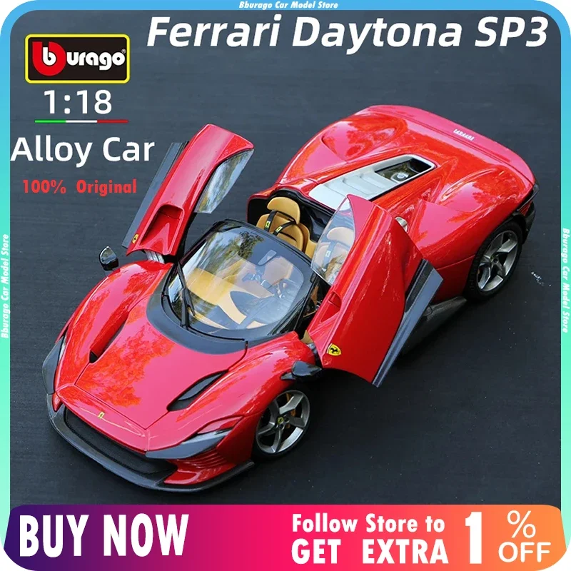 In Magazzino Deluxe Bburago 1:18 Daytona Sp3 Lega Ferrari Veicolo Di Lusso Diecast Modello Di Auto Collezione Di Giocattoli Regalo Voiture Toys Boy