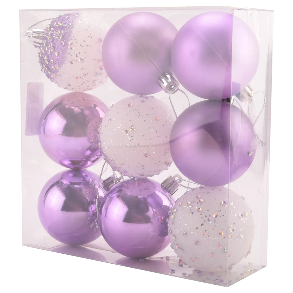 9 PCS Christmas Ball Ornaments xmas Tree Decorations Hanging Balls for Home New Year Party Decor - 2.36inch, Purple