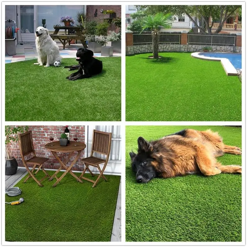 Artificial Grass Turf Rug, Indoor Outdoor Fake Grass Mat for Dogs, Pets, Synthetic Lawn for Patio, Playground,