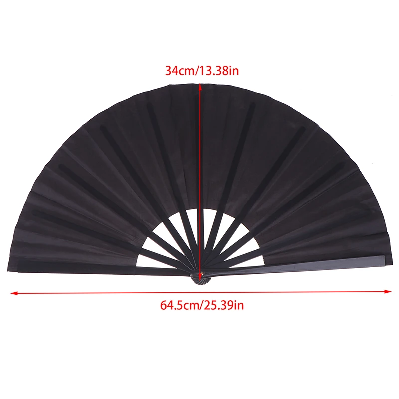 Chinese Martial Arts Kung Fu Fan Tai Chi Dance Fan Plastic Stage Performance Folding Solid Color Photo Prop