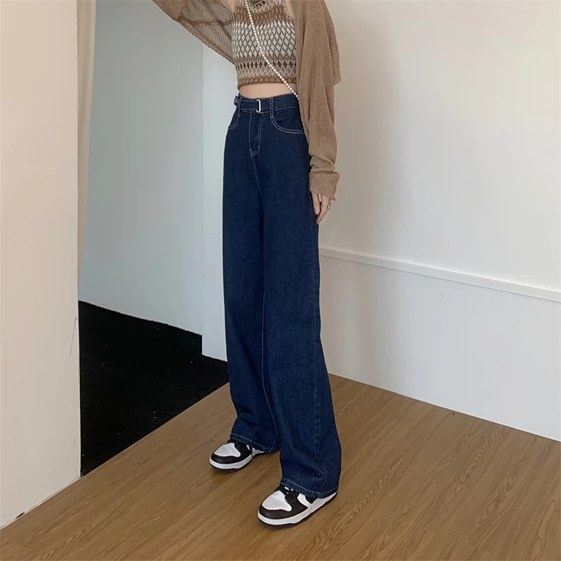 Woman Jeans High Waist Clothes Wide Leg Denim Korean version Korean version high waist slim pants 2022 Fashion  Straight Pants women's clothing stores